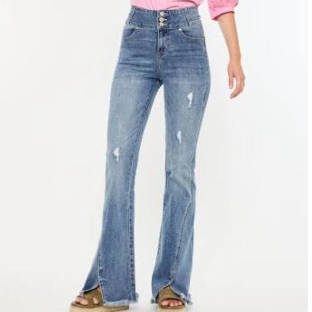 KanCan Miranda Distressed Ultra High Flare sz 28 - Picture 1 of 16